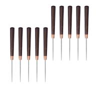 FUOYLOO Set 10 Pz Punteruoli Manico in Legno per Cucito e Riparazione, Acciaio Inossidabile, Pratici e Resistenti per Lavori di Pelle e Scarpe