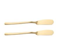 FUOYLOO Set 2 Pezzi Coltelli da Burro e Formaggio in Acciaio Inox 304 Dorato Affettatrice Multifunzione per Marmellata Crema e Pane Utensili da Cucina Professionali per Ristoranti e