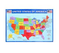 FUOYLOO Set 2 Poster Mappa dell'America 50X35 CM, Mappe Murali Resistenti per Aula e Camera, Stampa Chiara Tecnologia Anti-Sbiadimento per Uso Educativo