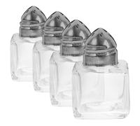 FUOYLOO Set 4 Pezzi Bottiglie di Condimento in Vetro per Cucina, Piccole e Leggere, Antimischia Spezie, per Barbecue e Uso Domestico