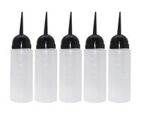 FUOYLOO Set 5 Flaconi per Tintura Chioma da 120 Ml Ugello Obliquo Contenitori Ricaricabili per Shampoo e Balsamo Strumenti Professionali per Saloni di Bellezza e Riutilizzabile