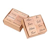 FUOYLOO Set di 16 Timbri in Gomma e Legno Retrò per DIY Sigilli per Lettere della Settimana e Alfabetici, Pulizia Nitida, per Diario e Tag Fai da Te