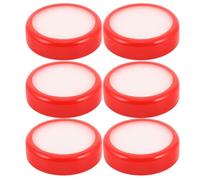 FUOYLOO Set di 6 spugnette umidificate per le dita - Coppette rotonde in plastica da 3,94" - Set di spugnette rosse per la punta delle dita, ideali per contare denaro - Forniture per ufficio per
