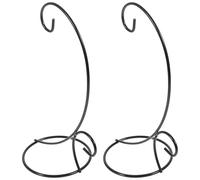 FUOYLOO Supporto per Ornamenti in Ferro Nero 2 Pezzi, Stabile da Appendere, Design Unico per Piante e Vasi da Balcone o Cortile