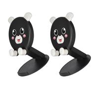 FUOYLOO Supporto per Telefono Pieghevole 2 Pezzi in Silicone e Abs Nero, Portatelefono da Corsa Compatto per Casa e Conferenze Desktop