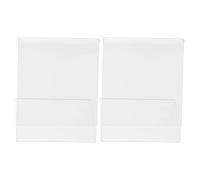 FUOYLOO Supporto Trasparente per Cartellini Prezzo in Plastica, Set da 2 Pezzi, Porta Etichette da Tavolo Codice Qr, Adatto a Negozi, Matrimoni e Buffet, Design Compatto a l