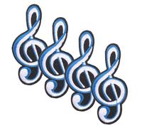 FUOYLOO Toppe per Vestiti Note Musicali 4 Pezzi Patch Adesive Tessuto per Giacche e Cappotti, Fai da Te per Sartoria e Centro Commerciale