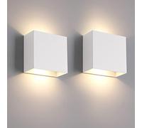 Fupe Lampada da parete a LED per interni a 2 elementi, lampada da parete moderna con luce verso l'alto e verso il basso, 12W, bianco caldo, 3000K, lampada da parete per interni, 1200lm, per soggiorno