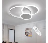 FUPE Plafoniera LED Dimmerabile 40W con Telecomando, 43cm Lampada Soffitto Moderna 3000K-6500K, Regolazione Luminosità e Colore per Soggiorno Camera Cucina 3Anelli