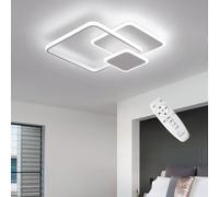 FUPE Plafoniera LED Soffitto Dimmerabile 42W 3000K-6000K con Memoria, Lampadario LED Moderno con Telecomando, Lampada da Soffitto per Camera da Letto Soggiorno Cucina