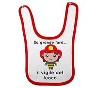 Fupies Bavaglino neonata da grande farò il vigile del fuoco, Rosso