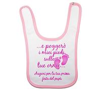 Fupies Bavaglino neonata e poggerò i miei piedi sulle tue orme auguri per la tua prima festa del papà, Rosa
