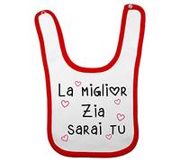 Fupies Bavaglino neonata la miglior zia sarai tu, Rosso