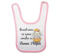 Fupies Bavaglino neonata quest'anno ci sono anch'io buona pasqua, Rosa