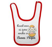 Fupies Bavaglino neonata quest'anno ci sono anch'io buona pasqua, Rosso