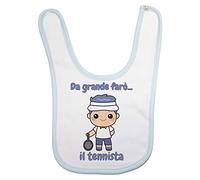 Fupies Bavaglino neonato da grande farò il tennista, Azzurro