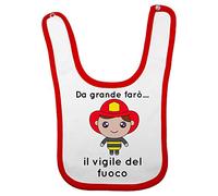 Fupies Bavaglino neonato da grande farò il vigile del fuoco, Rosso