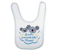 Fupies Bavaglino neonato la nostra prima festa della mamma koala, Azzurro