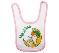 Fupies Bavaglino neonato personalizzato con nome baby peter, Rosa