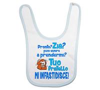 Fupies Bavaglino neonato pronto zia? puoi venire a prendermi? tuo fratello mi infastidisce, Azzurro