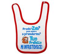 Fupies Bavaglino neonato pronto zia? puoi venire a prendermi? tuo fratello mi infastidisce, Rosso