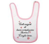 Fupies Bavaglino neonato tanti auguri di buon compleanno mamma ti voglio bene