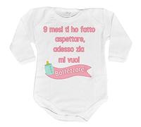 Fupies Body neonata 9 Mesi Ti Ho Fatto Aspettare Adesso Zia Mi Vuoi battezzare? 3 mesi Manica lunga
