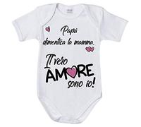 Fupies Body neonata papà dimentica Mamma Il Vero Amore Sono io, 1 Mese, Manica corta