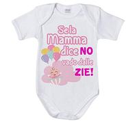 Fupies Body neonata Personalizzabile con Nome se la Mamma Dice di No vado dalle zie 12 mesi Manica corta