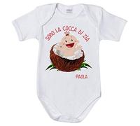 Fupies Body neonata Personalizzato con Nome Sono la cocca di Zia 3 mesi Manica corta