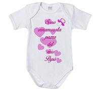 Fupies Body neonata Sono innamorata Pazza del Mio papà, 12 Mesi, Manica Corta