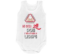 Fupies Body neonato attenzione ho degli zii folli e non ho paura di usarli grafica neutra 1 mese Giromanica
