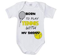 Fupies Body neonato born to play tennis with my daddy, 9 Mesi, Manica corta