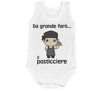 Fupies Body neonato da grande farò il pasticciere 6 mesi Senza maniche