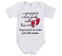 Fupies Body Neonato e poggerò i Miei Piedi sulle tue Orme Auguri per la Tua Prima Festa della Mamma Grafica Neutra