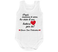 Fupies Body neonato papà mamma ti ama ho visto il suo cuore battere per te buon san valentino, 9 Mesi, Giromanica