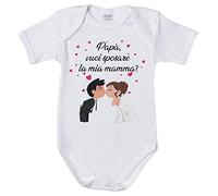 Fupies Body neonato papà vuoi sposare la mia mamma abiti da sposi, 1 Mese, Giromanica