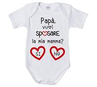 Fupies Body neonato papà vuoi sposare la mia mamma? Si o no?, 18 Mesi, Manica corta