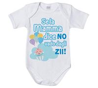 Fupies Body neonato personalizzabile con nome se la mamma dice di no vado dagli zii 3 mesi Manica corta