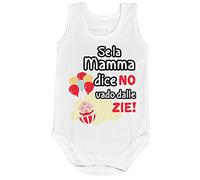 Fupies Body neonato personalizzabile con nome se la mamma dice di no vado dalle zie grafica neutra 1 mese Giromanica