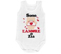 Fupies Body neonato personalizzato con nome e orsetto sono l'amore di zia grafica neutra 1 mese Giromanica