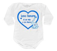 Fupies Body neonato personalizzato con nome sono l'amore degli zii 6 mesi Manica lunga
