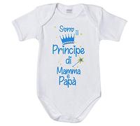 Fupies Body neonato sono il principe di mamma e papà, 6 Mesi, Manica lunga