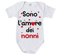 Fupies Body neonato sono l'amore dei nonni con cuoricini grafica neutra, 18 Mesi, Giromanica