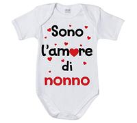 Fupies Body neonato sono l'amore di nonno con cuoricini grafica neutra, 3 Mesi, Manica lunga