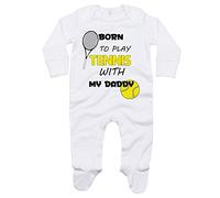 Fupies Tutina Neonato Born to Play Tennis with My Daddy, 6-12 Mesi 66-76 cm