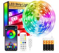FUPT Striscia LED TV, Striscia di Luci da 4m Con Batterie Per, LED RGB 5050 Colore Variabile e Telecomando per Cinema a Casa, Cucina, Camera da Letto, Soggiorno