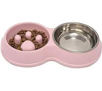 Fur & Bone Ciotola Anti Ingozzamento Cane e Gatto Rialzata Rosa - Doppia Ciotola per Cani con Base Antiscivolo e Ciotola Inox Rimovibile, Porta Ciotole per Cani Rialzato e Ciotola Rialzata per Gatti