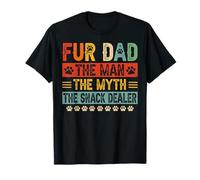 Fur Dad Man Myth Snack Dealer Funny Paw Cat Dog Festa del papà Maglietta