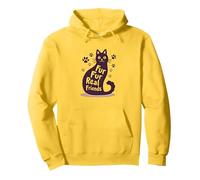 Fur Fur Real Friends - Zampa di Gatto, per Amanti degli Animali Domestici Felpa con Cappuccio, Unisex per Adulti, Limone, XXL